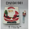 Ceramic bowl and butter knife with santa claus design